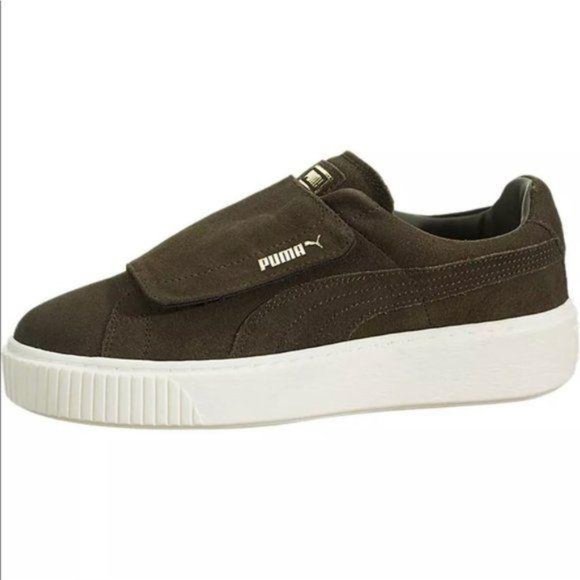 puma suede platform strap